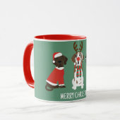 Mug Joyeux Noël Grands Chiens Danois (Devant gauche)