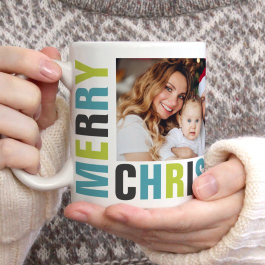 Mug "Joyeux Noël" Gras Lettres et Photos Fêtes