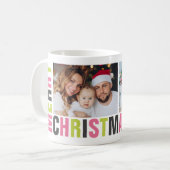 Mug "Joyeux Noël" Gras Lettres et Photos Fêtes (Devant gauche)