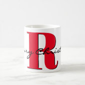 Mug Joyeux Noël Gras Rouge Initial 11oz Classique (Centre)