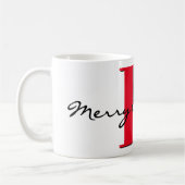 Mug Joyeux Noël Gras Rouge Initial 11oz Classique (Gauche)