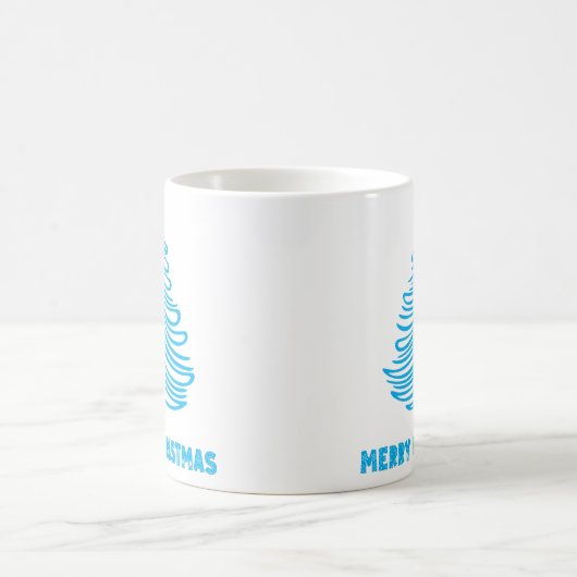 Mug Joyeux Noël Hiver Bleu Arbre à manches longues (Centre)