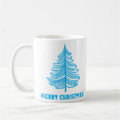 Mug Joyeux Noël Hiver Bleu Arbre à manches longues (Gauche)
