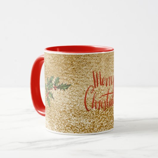 Mug Joyeux Noël Holly Design (Devant gauche)