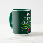 Mug Joyeux Noël Infirmière – Conception d'arbre de Noë (Devant gauche)