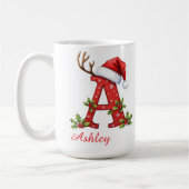 Mug Joyeux Noël initiale A monogramme (Gauche)