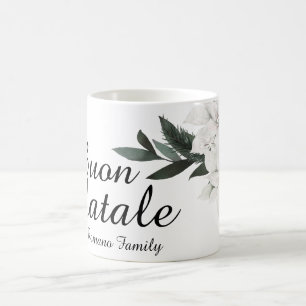 Mug Joyeux Noël italien floral de Noël