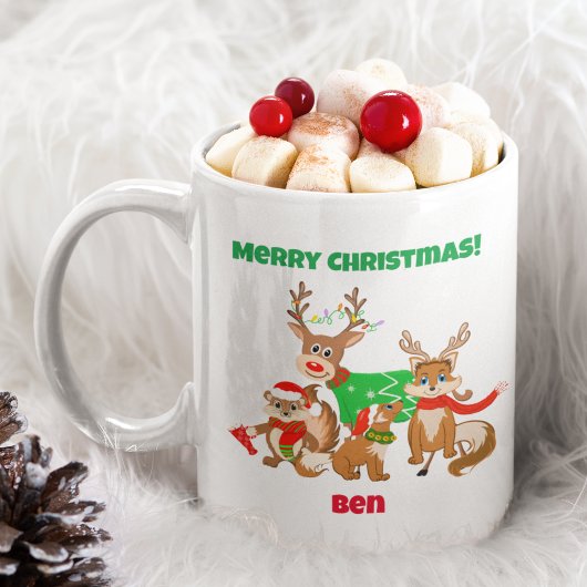 Mug Joyeux Noël ! Joli Cerf, Renards & Tamia