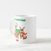 Mug Joyeux Noël ! Joli Cerf, Renards & Tamia (Devant gauche)