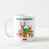Mug Joyeux Noël ! Joli Cerf, Renards & Tamia (Gauche)