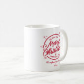 Mug Joyeux Noël & Joyeux Nouvel An, Typographie Rouge (Devant droit)