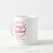 Mug Joyeux Noël & Joyeux Nouvel An, Typographie Rouge (Devant gauche)
