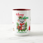 Mug Joyeux Noël Koala Père Noël rouge et vert Sc (Centre)