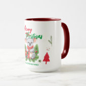 Mug Joyeux Noël Koala Père Noël rouge et vert Sc (Devant droit)