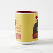 Mug Joyeux Noël Le Chat Noir Avec Arbre Doré Stylisé (Centre)