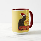 Mug Joyeux Noël Le Chat Noir Avec Arbre Doré Stylisé (Devant droit)