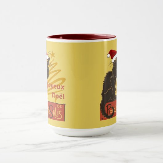 Mug Joyeux Noel Le Chat Noir With Stylized Golden Tree (Centre)