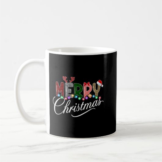 Mug Joyeux Noël Leopard Buffalo Rouge Plaid Pour Homme (Gauche)