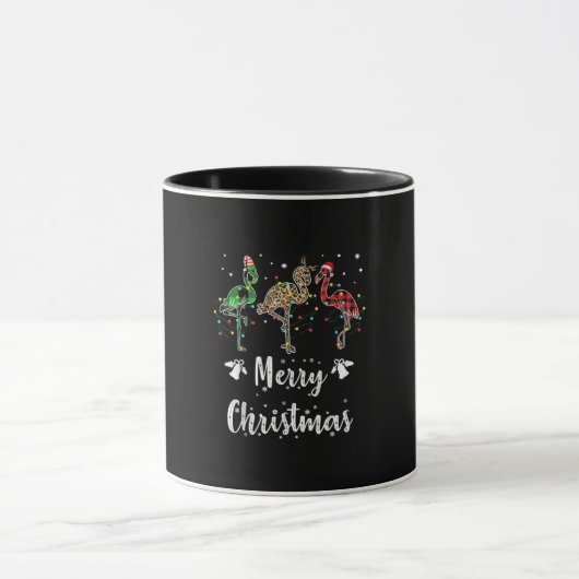 Mug Joyeux Noël Leopard Rouge Vert Flamant rose Plaid (Centre)