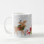 Mug Joyeux Noël Les animaux des bois de neige personna (Gauche)