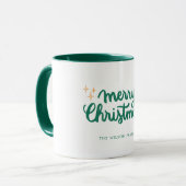 Mug Joyeux Noël Lettres étoiles Famille (Devant gauche)