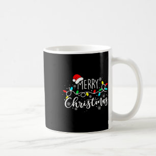 Mug Joyeux Noël Lumières Rouge Noël Chapeau Noël Famil