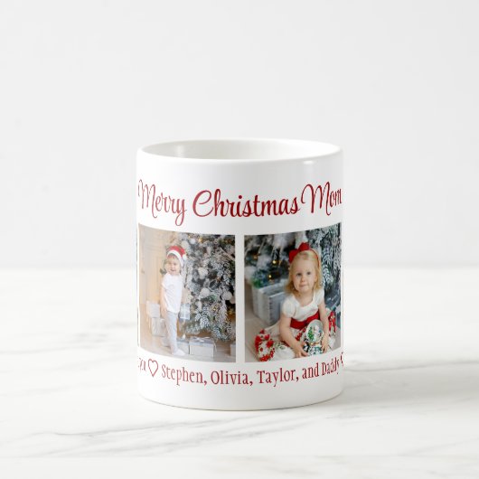 Mug Joyeux Noël Maman 4 Photo Collage (Centre)