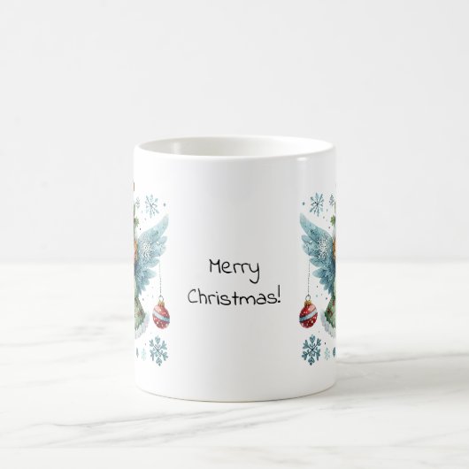 Mug Joyeux Noël mignon Angel style d'art populaire (Centre)