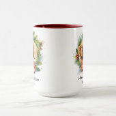 Mug Joyeux Noël mignon Aquarelle Chien Chien Chien Nom (Centre)