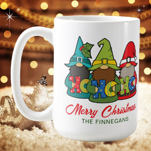 Mug Joyeux Noël mignon Gnomes Personnalisé