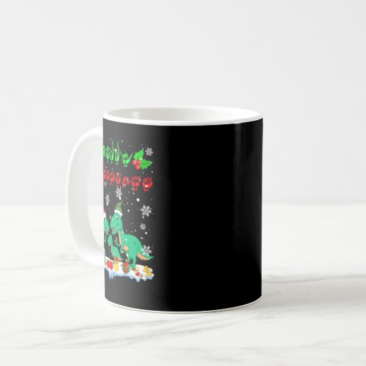 Mug Joyeux Noël mignon Xmas T-rex Asl Langue des Signe (Devant gauche)