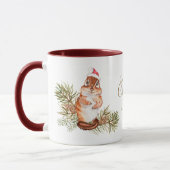 Mug Joyeux Noël mignonne Aquarelle Nom de l'écureuil (Gauche)