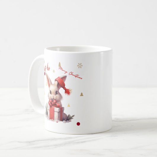 Mug Joyeux Noël mignonne Bunny (Devant gauche)