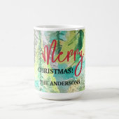 Mug Joyeux Noël moderne Abstrait hiver aquarelle (Centre)