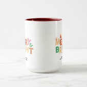 Mug Joyeux Noël moderne et nom coloré brillant (Centre)