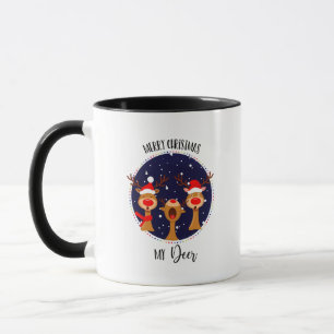 Mug Joyeux Noël mon ami de carte de rennes de cerfs a