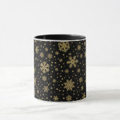 Mug Joyeux Noël Monogramme Golden Snowflakes (Centre)