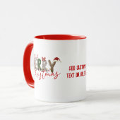 Mug Joyeux Noël, Noël Famille de Noël Rouge (Devant gauche)