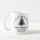 Mug joyeux Noël noir blanc arbre de vacances (Gauche)