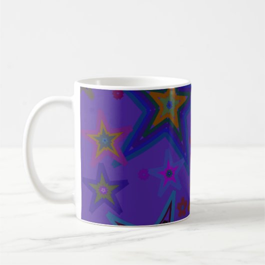 Mug Joyeux Noël noir pourpre, étoiles Ciel étoile (Gauche)