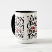 Mug Joyeux Noël Noir & Rouge Élégante Typographie (Devant gauche)