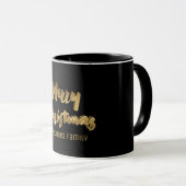 Mug Joyeux Noël Noir Texte Typographie Élégante (Devant droit)