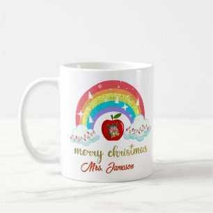 Mug Joyeux Noël Nom de l'enseignant personnalisé Cadea