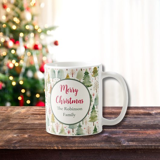 Mug Joyeux Noël Nom du devis Forêts saisonnières Arbre