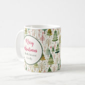 Mug Joyeux Noël Nom du devis Forêts saisonnières Arbre (Devant gauche)