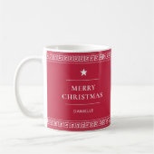 Mug Joyeux Noël Nom personnalisé Élégant Rouge élégant (Gauche)