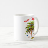 Mug Joyeux Noël Palm Tree Light Hawaiian Tropical (Devant droit)
