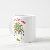 Mug Joyeux Noël Palm Tree Light Hawaiian Tropical (Devant gauche)
