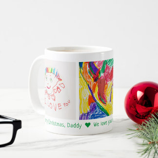 Mug Joyeux Noël Papa 3 Photo Personnalisé Art pour enf