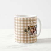 Mug Joyeux Noël Papa Rustique Brown En vichy Photo (Devant droit)